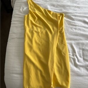 Revolve NBD Yellow One-Shoulder Dress